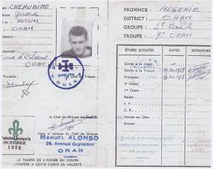 SCOUTS DE FRANCE 5 EME ORAN GROUPE SAINT LOUIS N13 CHERUBINO